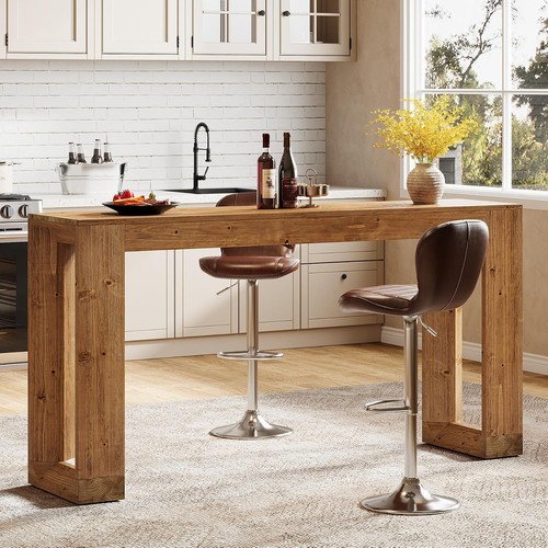 Long solid wood bar - long,