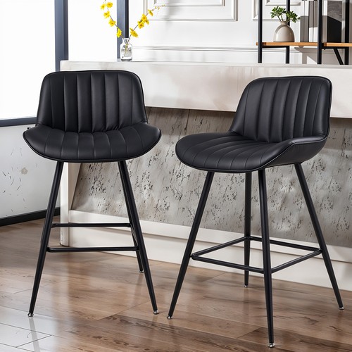 Bar stools set black pu - stools, of