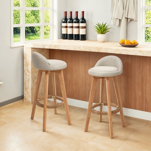 2pcs wood padded bar stool - 2pcs,